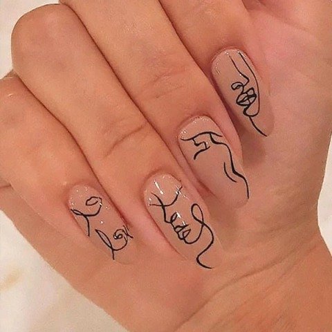 Feminine-Form-Line-Nail-Art