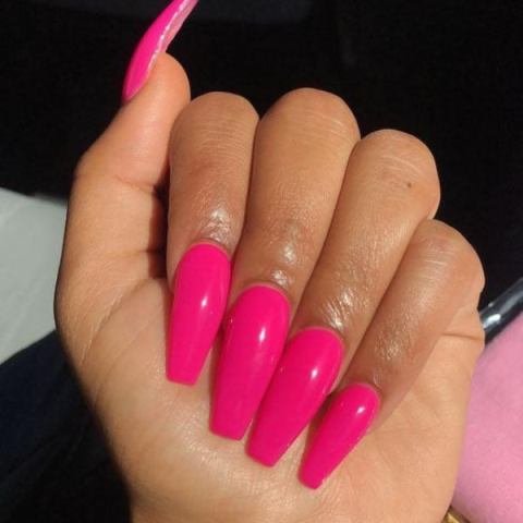 Glossy-Fuchsia-Fall-Nail-Designs