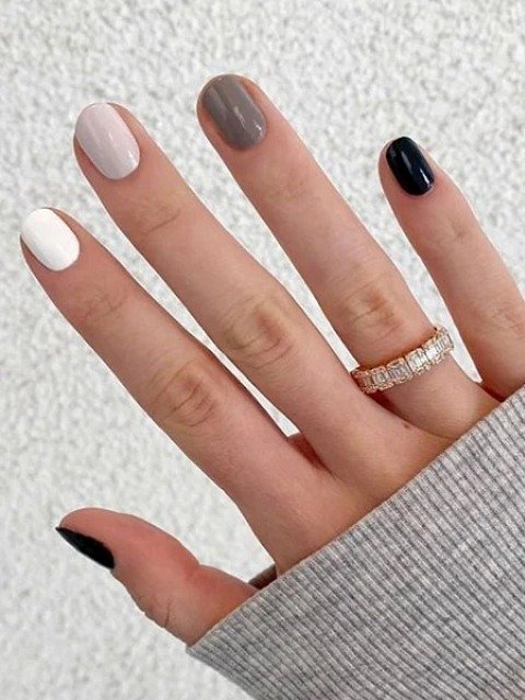 Shades-of-Grey-Graident-Nails-Designs