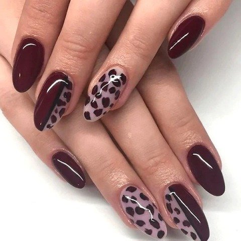 Glossy-Burgundy-Nail-Designs